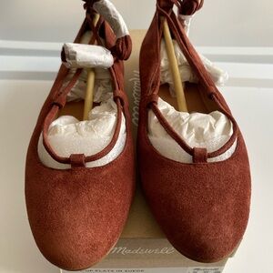 Madewell Women's Lace-Up Flats - Canterbury Red